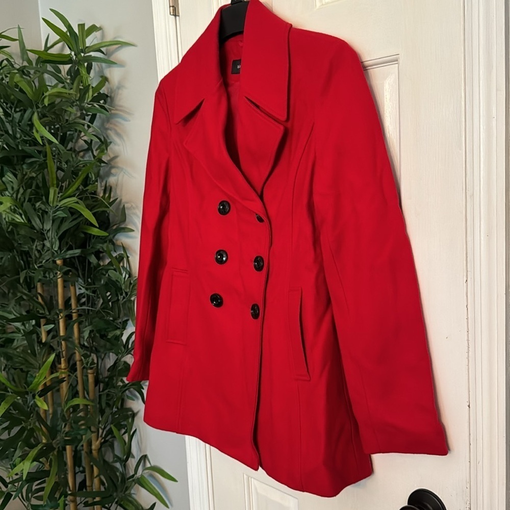 Black Rivet red pea coat S - Picture 2 of 10